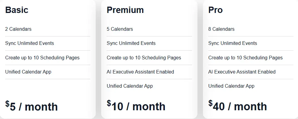 CalendarBridge pricing — starting at $4 per month for real-time calendar sync